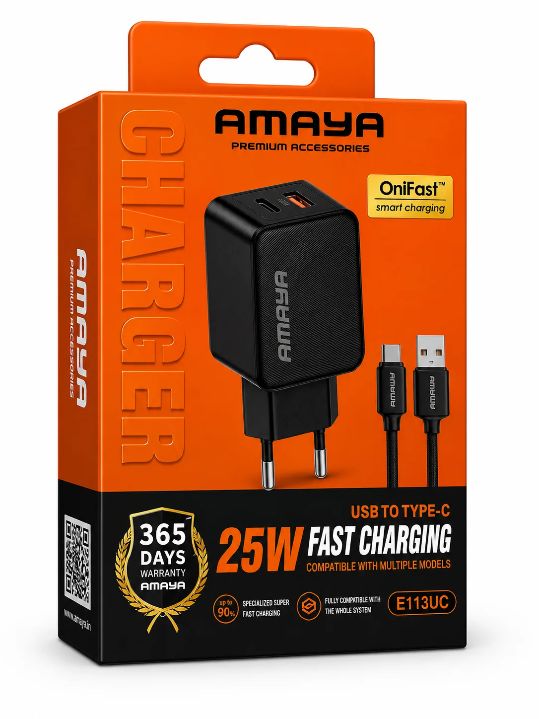 شاحن AMAYA E113 — طقم شحن (USB إلى Type-C)