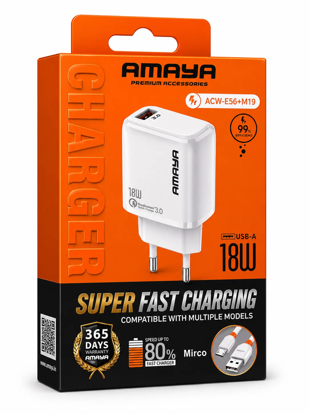 شاحن AMAYA M19 — طقم شحن (USB إلى Micro USB)