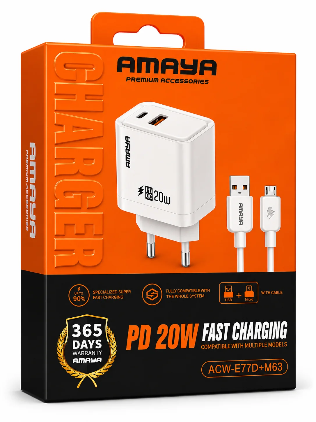 شاحن AMAYA M63 — طقم شحن (USB إلى Micro USB)